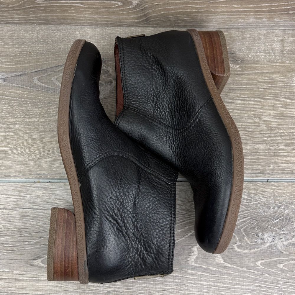 Dansko Becki Women’s Sz 10.5-11/EU 41 Black Leather Rear Zip Heeled Ankle Boots - Picture 9 of 13
